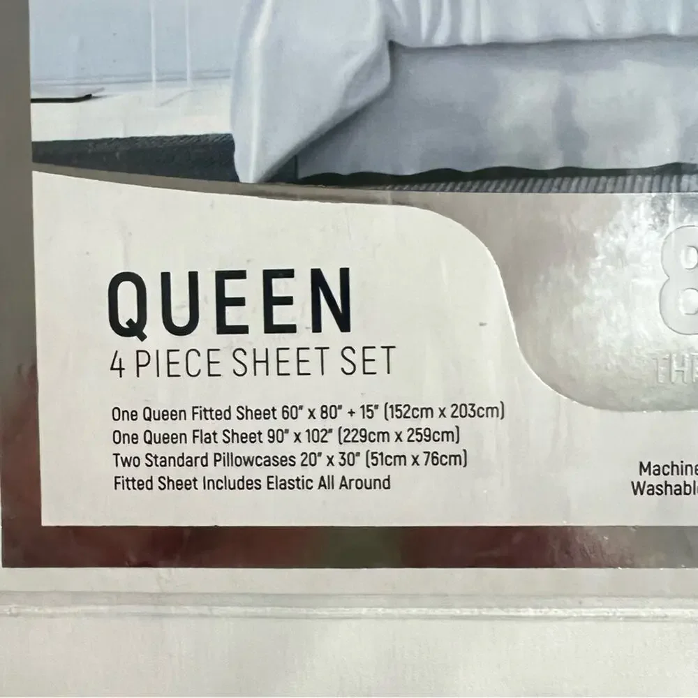 Hotel Luxury White Queen 4 Piece Sheet Set